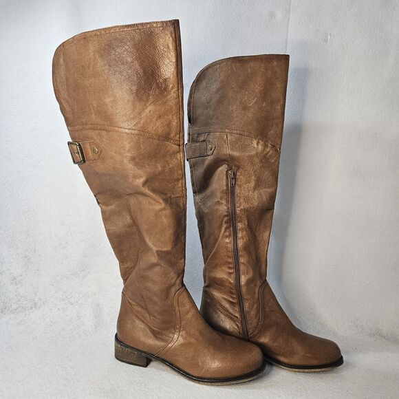 STEVE MADDEN Over The Knee Brown Flat Boots Sz 10 M Riding - Picture 2 of 11